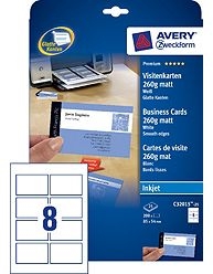 Avery C32015 Quick&Clean Inkjet Visitkort C32015-25